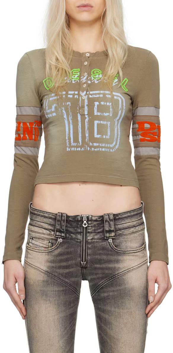 DIESEL Medium Brown Long Sleeve T-Shirt A132910AKAQ 7DH A13291 0AKAQ 7DH