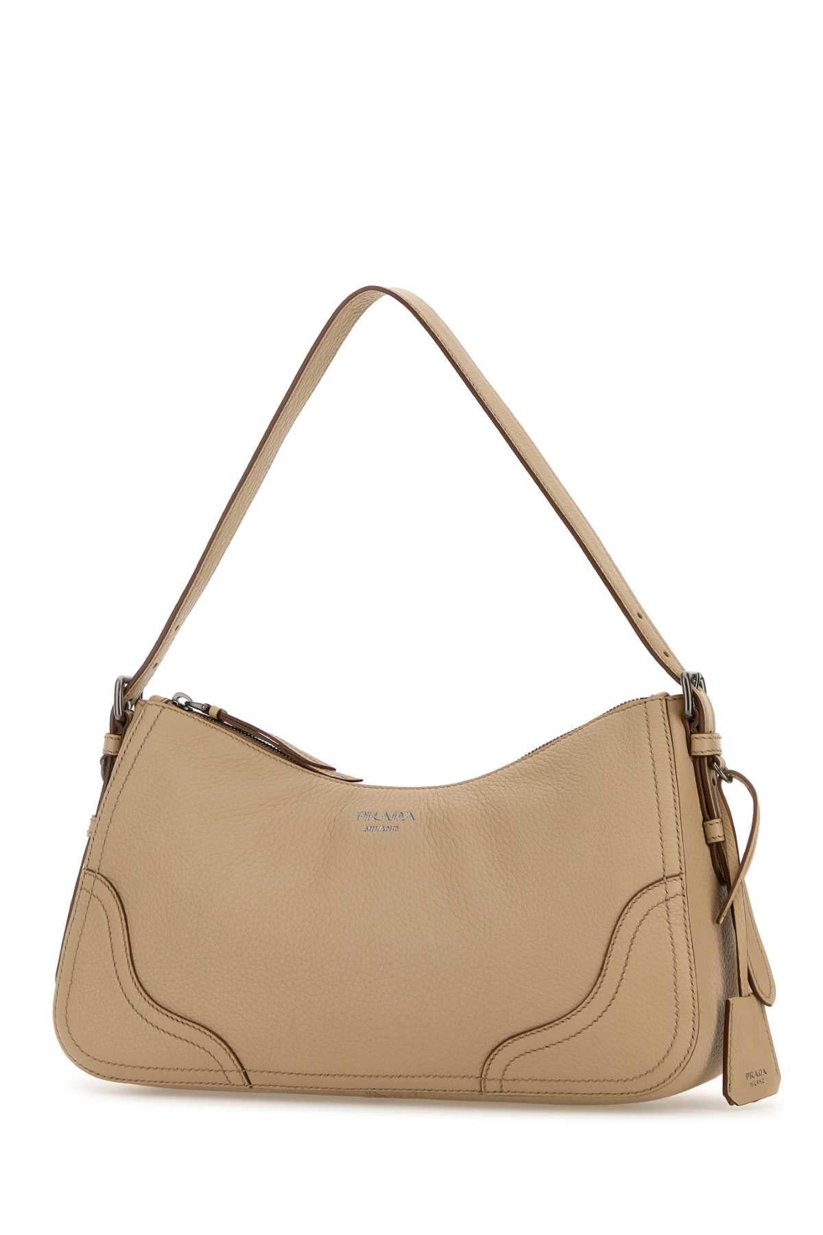 PRADA Brown Leather Shoulder Bag