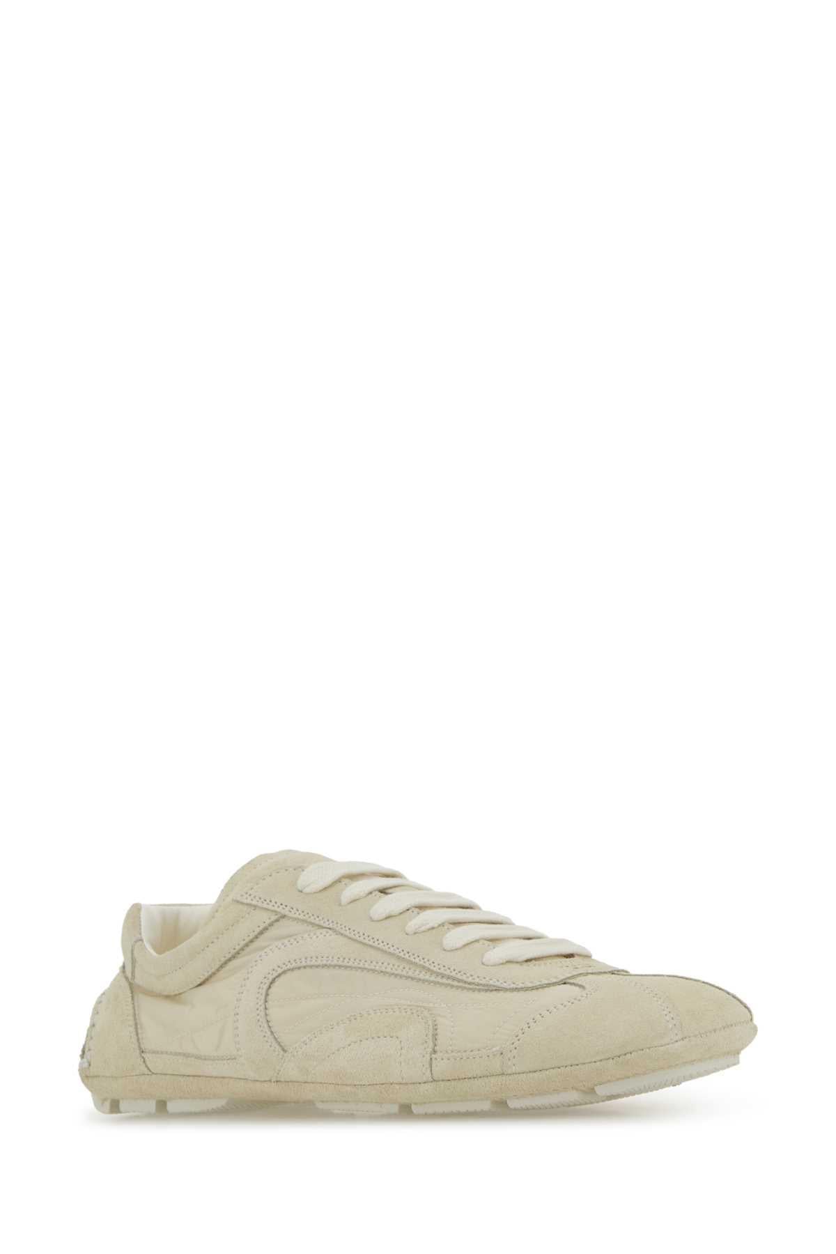 PRADA White Leather Low-Top Sneakers for Men