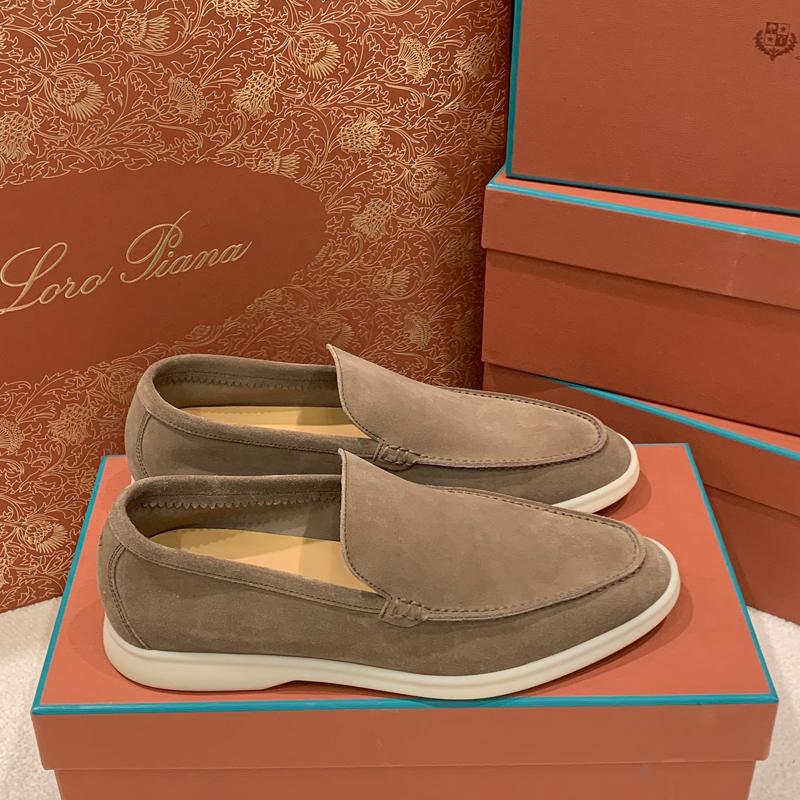 Loro Piana Men’s Suede Moccasin Loafers Brown Classic