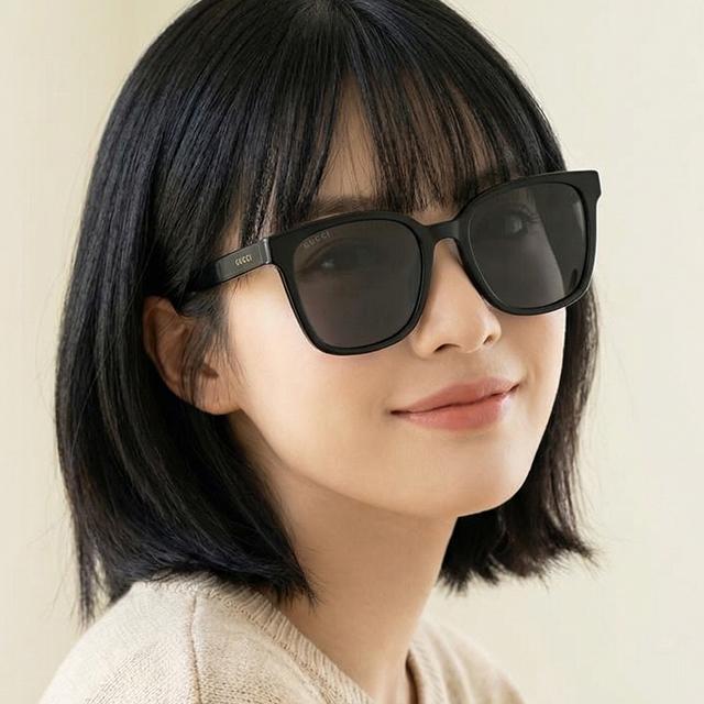 GUCCI Black Oversized Square Acetate Sunglasses Asian Fit Unisex