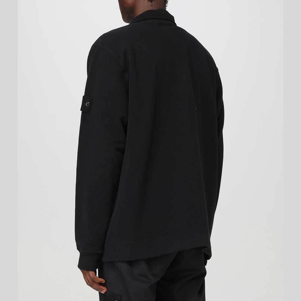 STONE ISLAND Stretch Cotton Fleece Track Jacket Black Men's Jacket