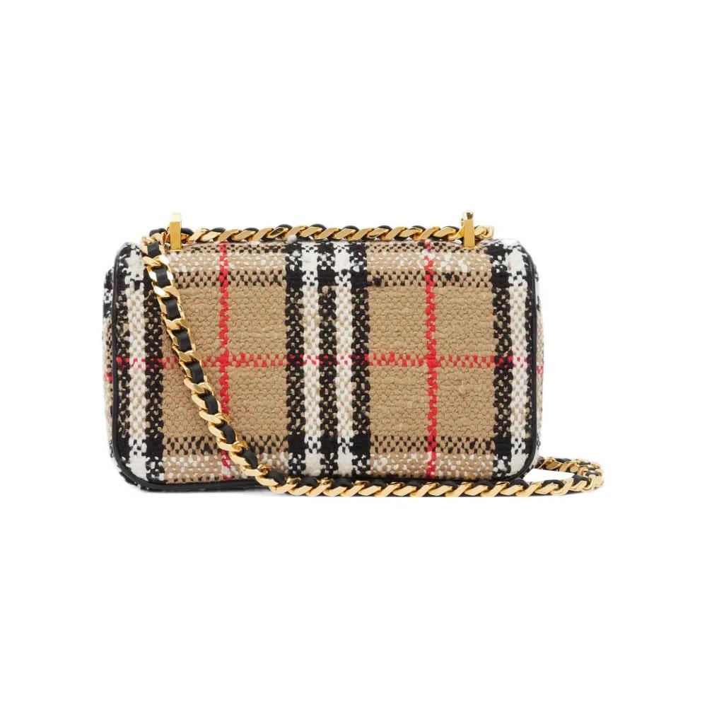 BURBERRY Lola Check Bouclé Beige Women’s Shoulder Crossbody Bag