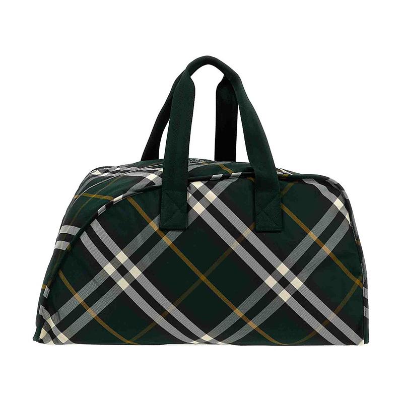 BURBERRY Shield Large Duffle Bag Tote Black Leather