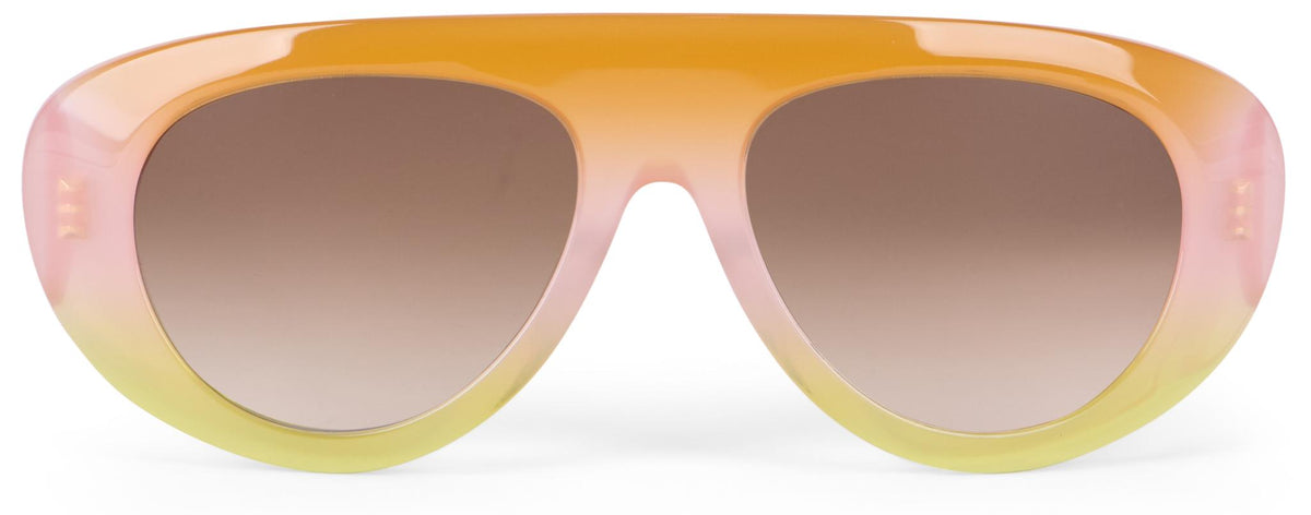 CELINE Gold Metal Rectangle Sunglasses for Women