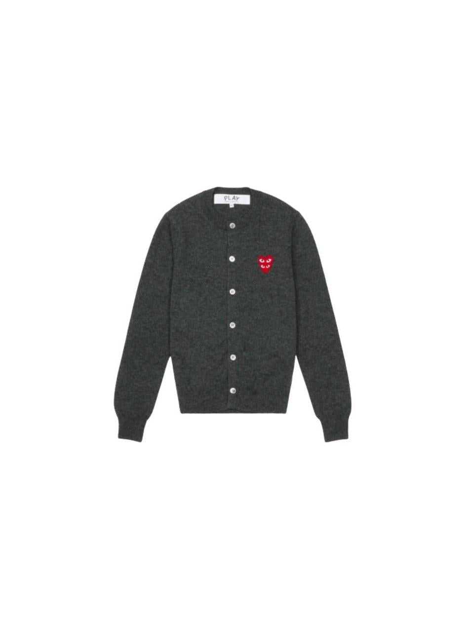 Comme des Garcons Burgundy Double Emblem Crewneck Knit Sweater AX N075 051 2