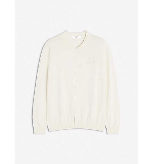 Maison Kitsune Bold Fox Head Embroidered Knit Bomber Jacket OM02135 KT1135 0145