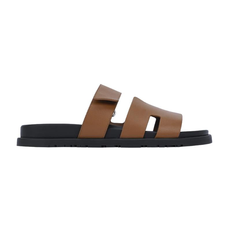 HERMES Men’s Chypre Classic Brown Leather Sandals