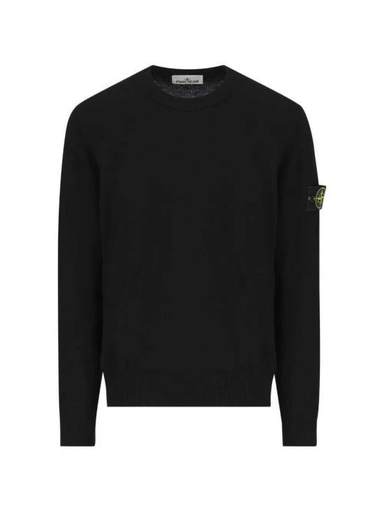 STONE ISLAND Wool Crewneck Sweater Men’s Black 5100021 S00B4 V0029 BLACK DOM