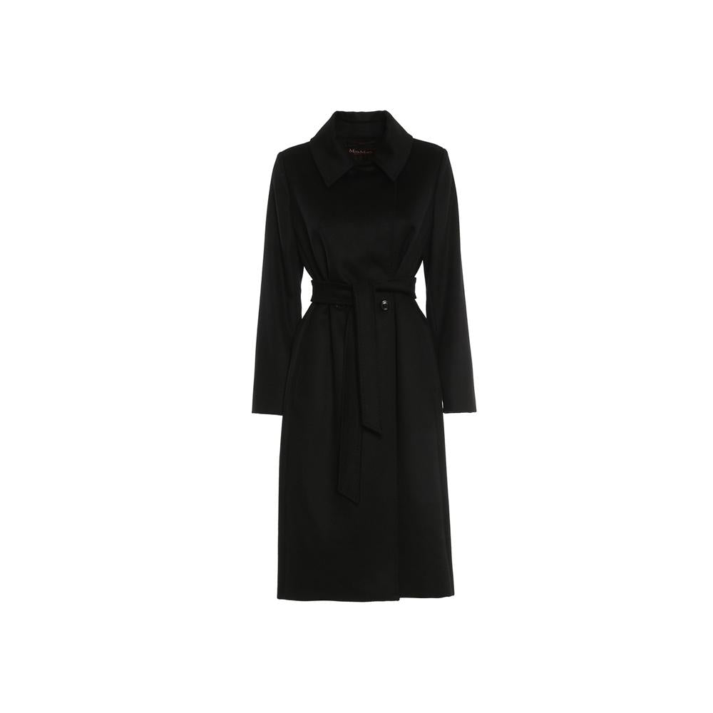 Max Mara Belted Wool Coat Black