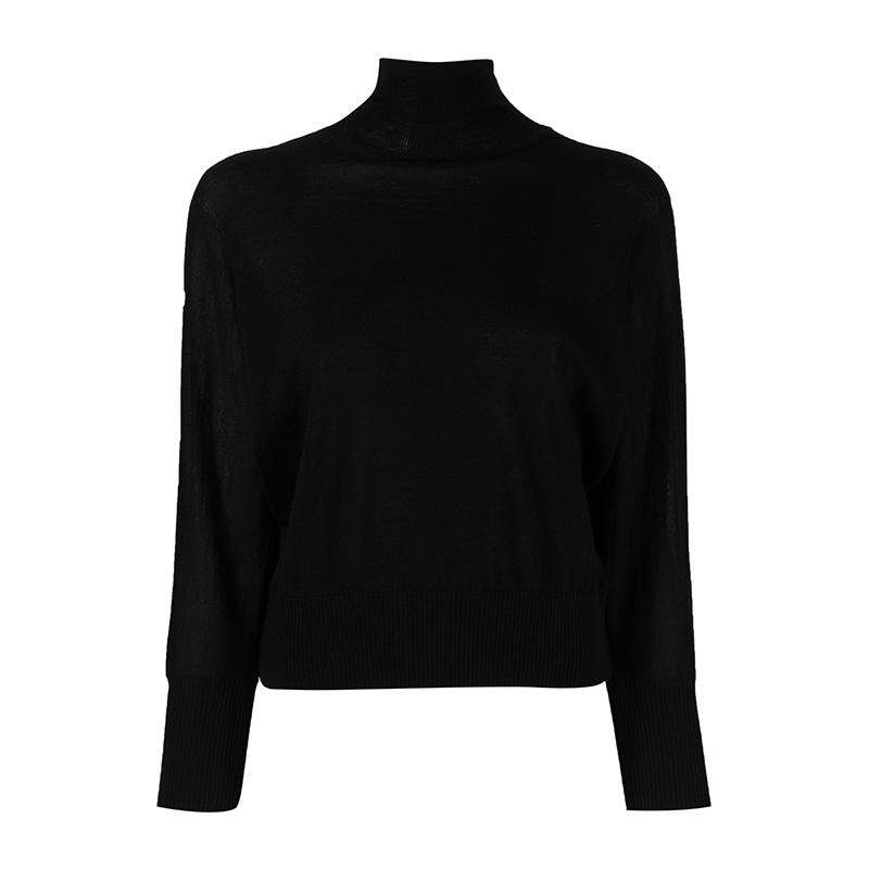 Max Mara Black Turtleneck Knit Sweater