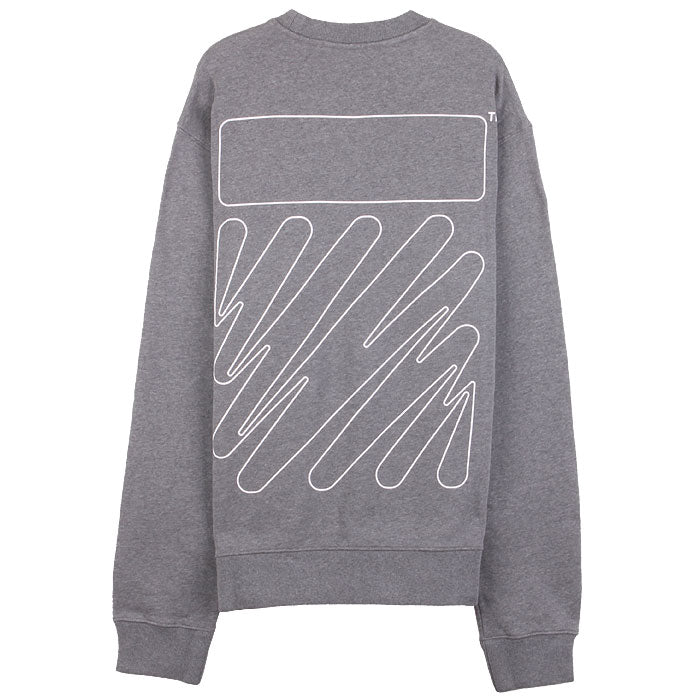 OFF WHITE Wave Graphic Crewneck Sweatshirt Men's Black