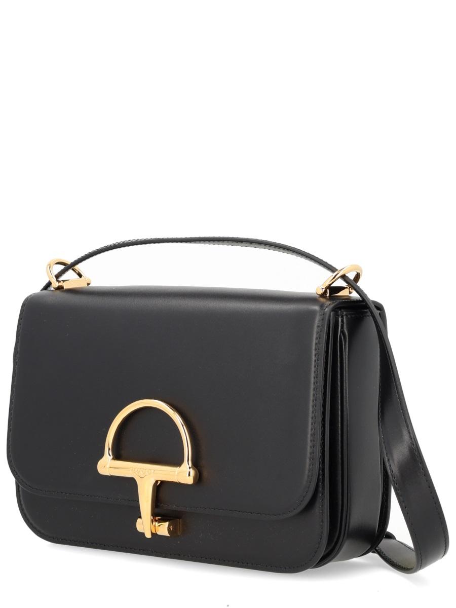 GUCCI Black Leather Shoulder Bag