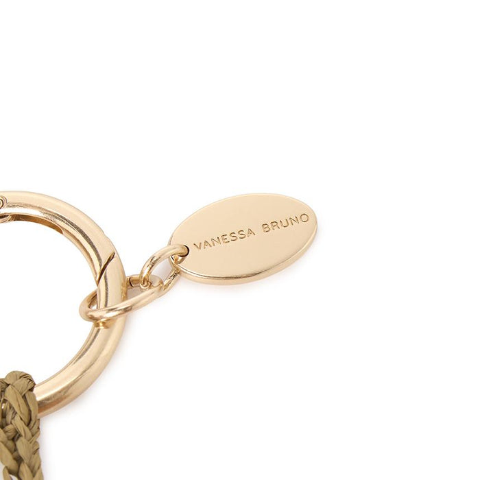 Vanessa Bruno Orange Raffia Lily Bag Charm Keyring