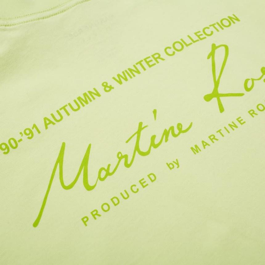 MARTINE ROSE Men's Light Green Mock Neck Logo T-Shirt MR605J