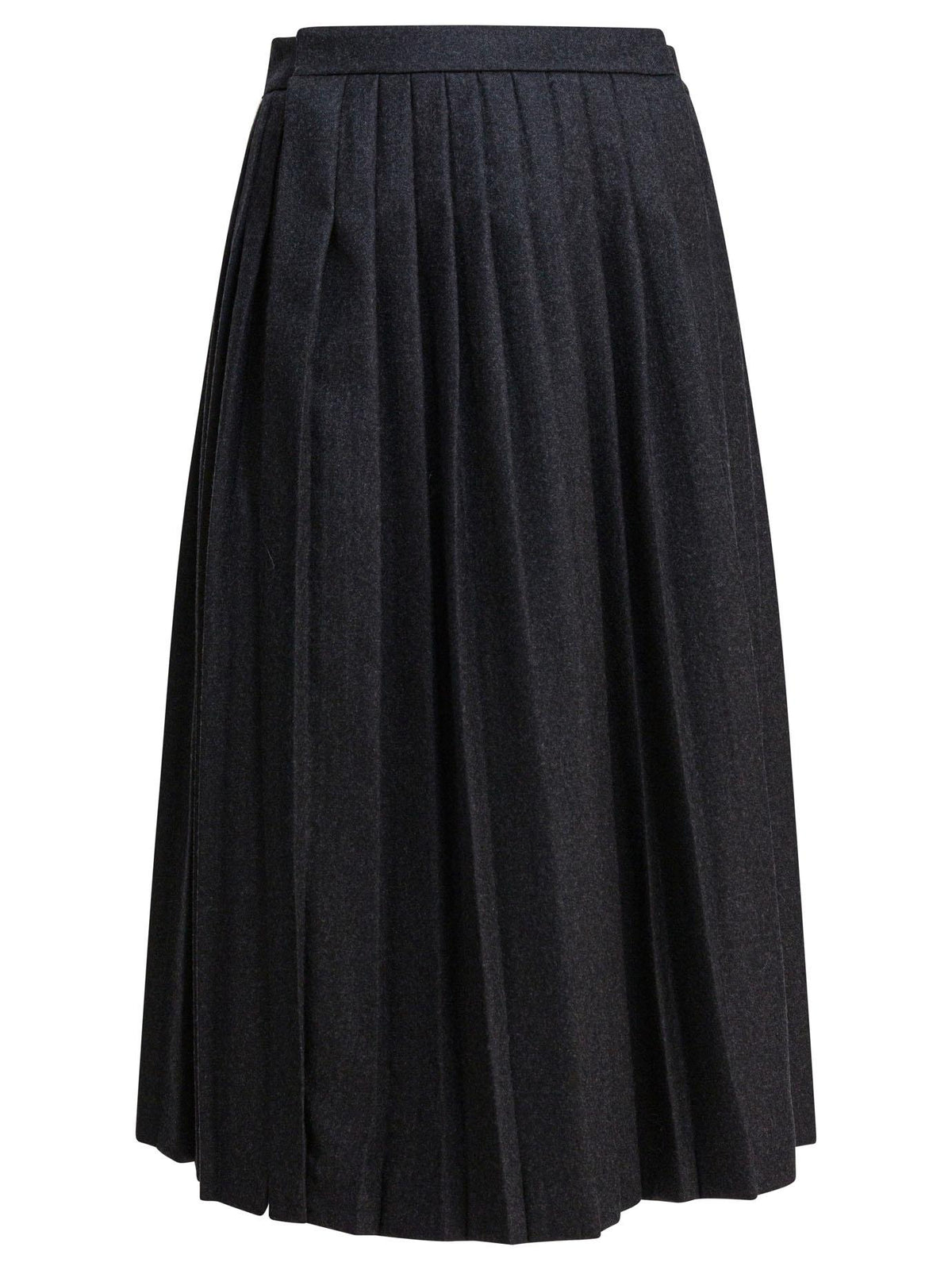 PRADA Black Wool Long Skirt