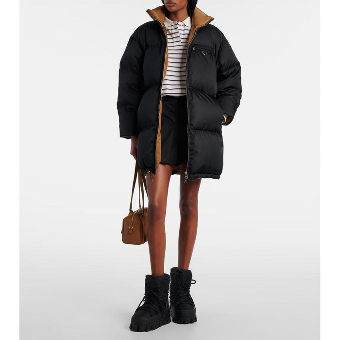 PRADA Re-Nylon Belted Women’s Down Jacket Black