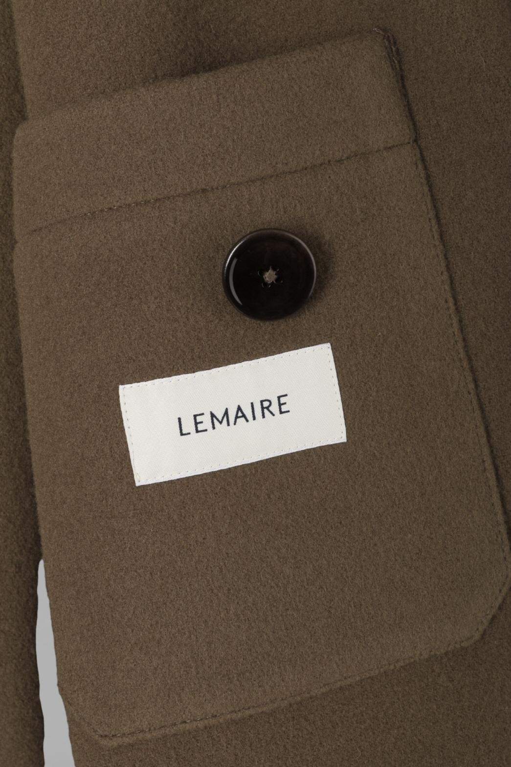 Lemaire Double-Face Wool Wrap Coat Dark Squirrel