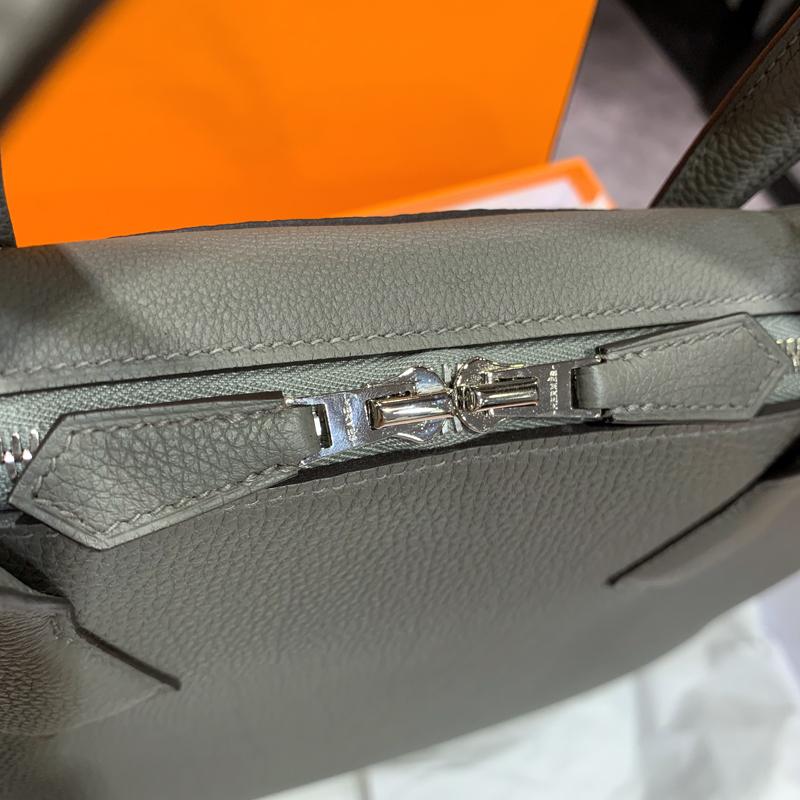 HERMES Victoria Light Brief Case Gris Unisex Tote Bag