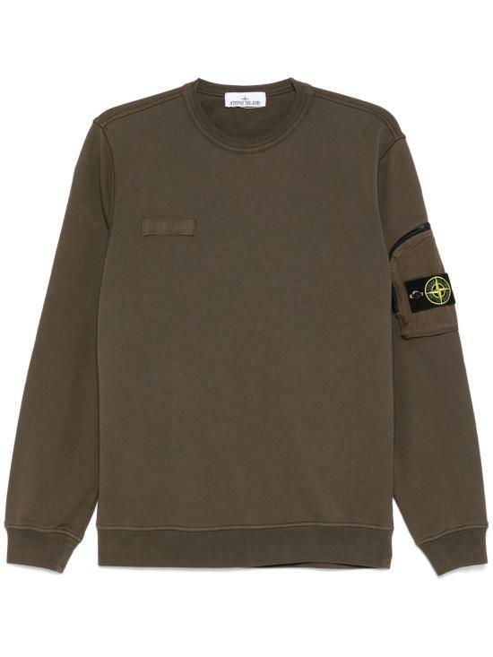 STONE ISLAND Zip Pocket Cotton Fleece Sweatshirt K1S15 S0123 V0054