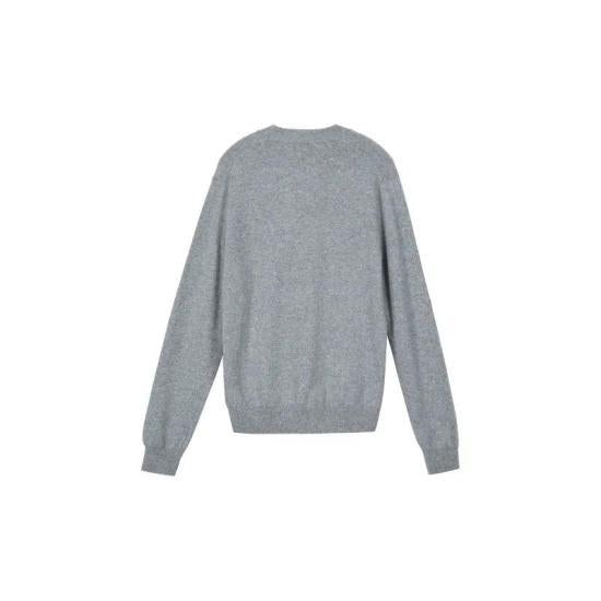 Comme des Garcons Play Black Heart Logo Knit Cardigan Light Gray