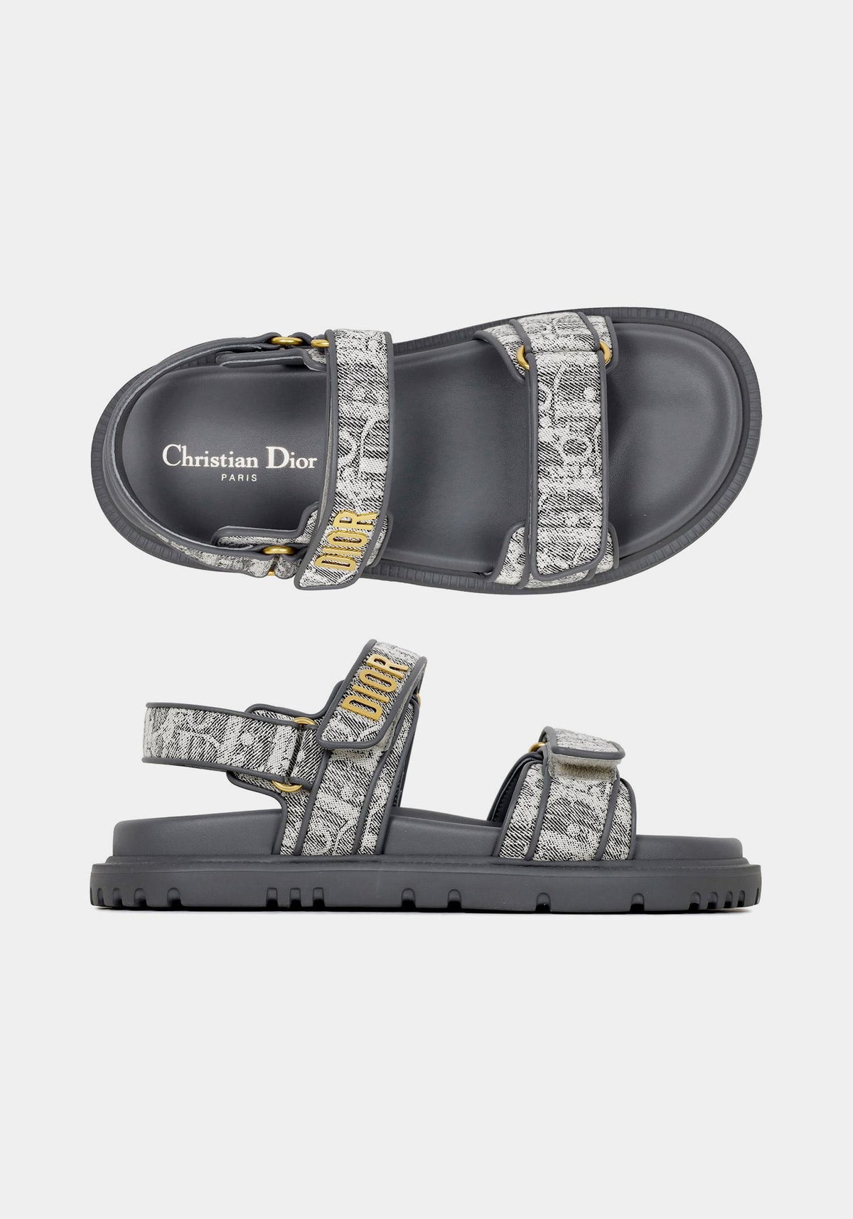 DIOR Gray Act Oblique Strap Sandals KCO170OBI 29G