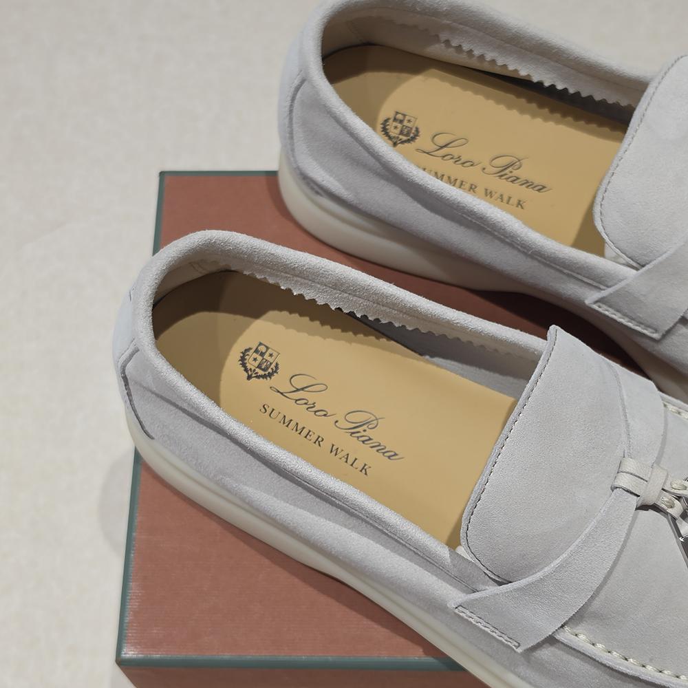 Loro Piana Men’s Summer Charmes Walk Loafers Pearl Powder