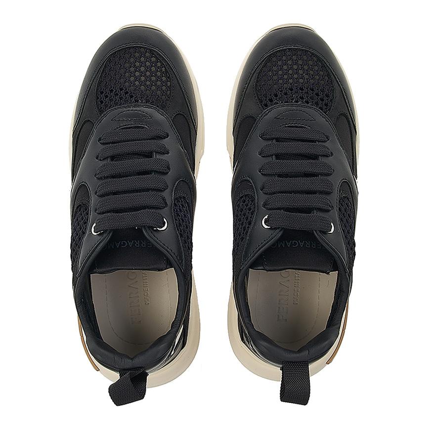 Ferragamo Women's Gancini Low Top Sneakers COSIMINA 1 NERO 0763650