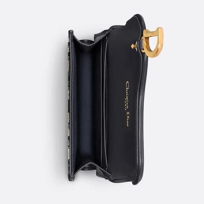 DIOR Saddle Bloom Blue Leather Card Holder Wallet S5611CNKO M928
