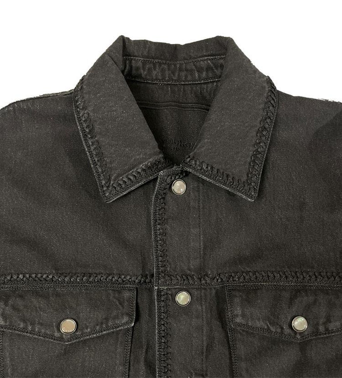 WOOYOUNGMI Black Cropped Denim Jacket for Men W251JP21 983B