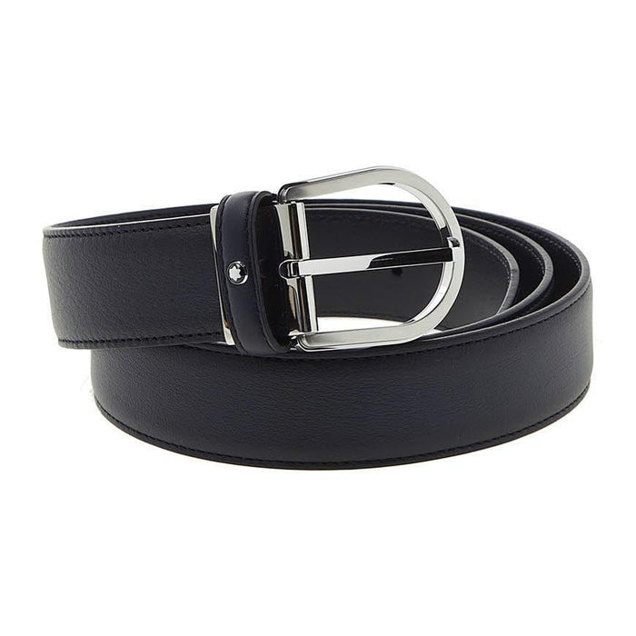 Montblanc Men’s 35mm Leather Belt 123888 BLUE