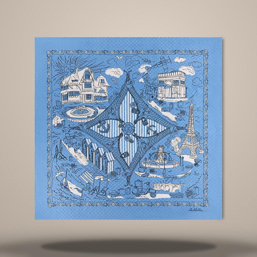 Louis Vuitton Light Blue LV Sweet Escape Shawl Scarf M98455