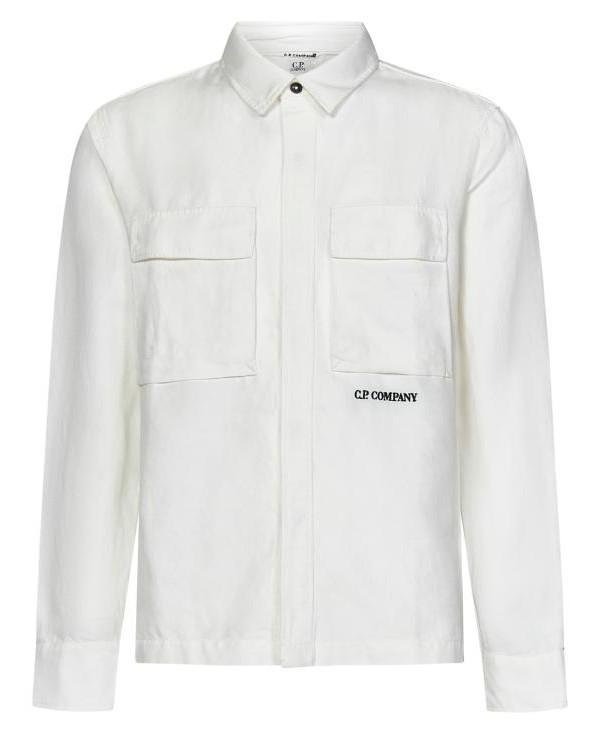 CP Company Broken Linen Cotton Long Sleeve Shirt