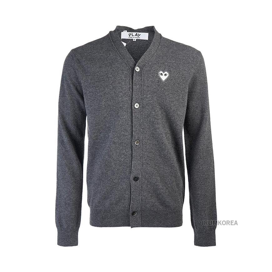 Comme des Garcons Unisex Wool Logo Patch Cardigan AX N062 051 3 GREY