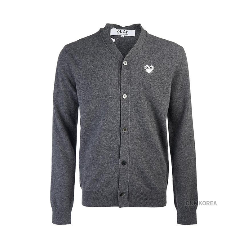 Comme des Garcons Unisex Wool Logo Patch Cardigan AX N062 051 3 GREY