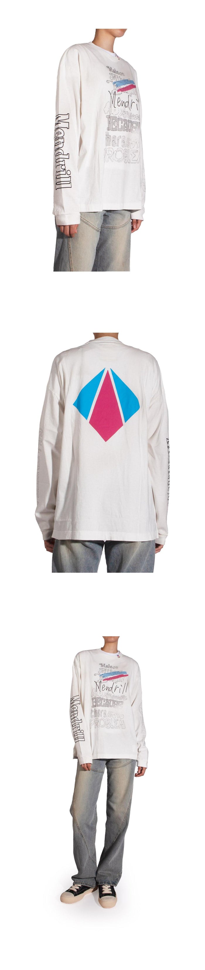 Maison Mihara Yasuhiro Distressed Long Sleeve T-Shirt White