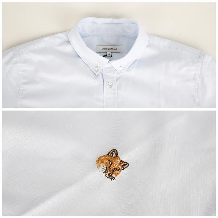 Maison Kitsune Mini Fox Head Classic BD Long Sleeve Shirt MM00413WC2010 P410