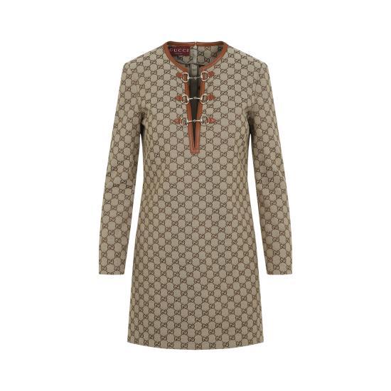 GUCCI Horsebit GG Canvas Short Dress 820404 Z8BZA 2190