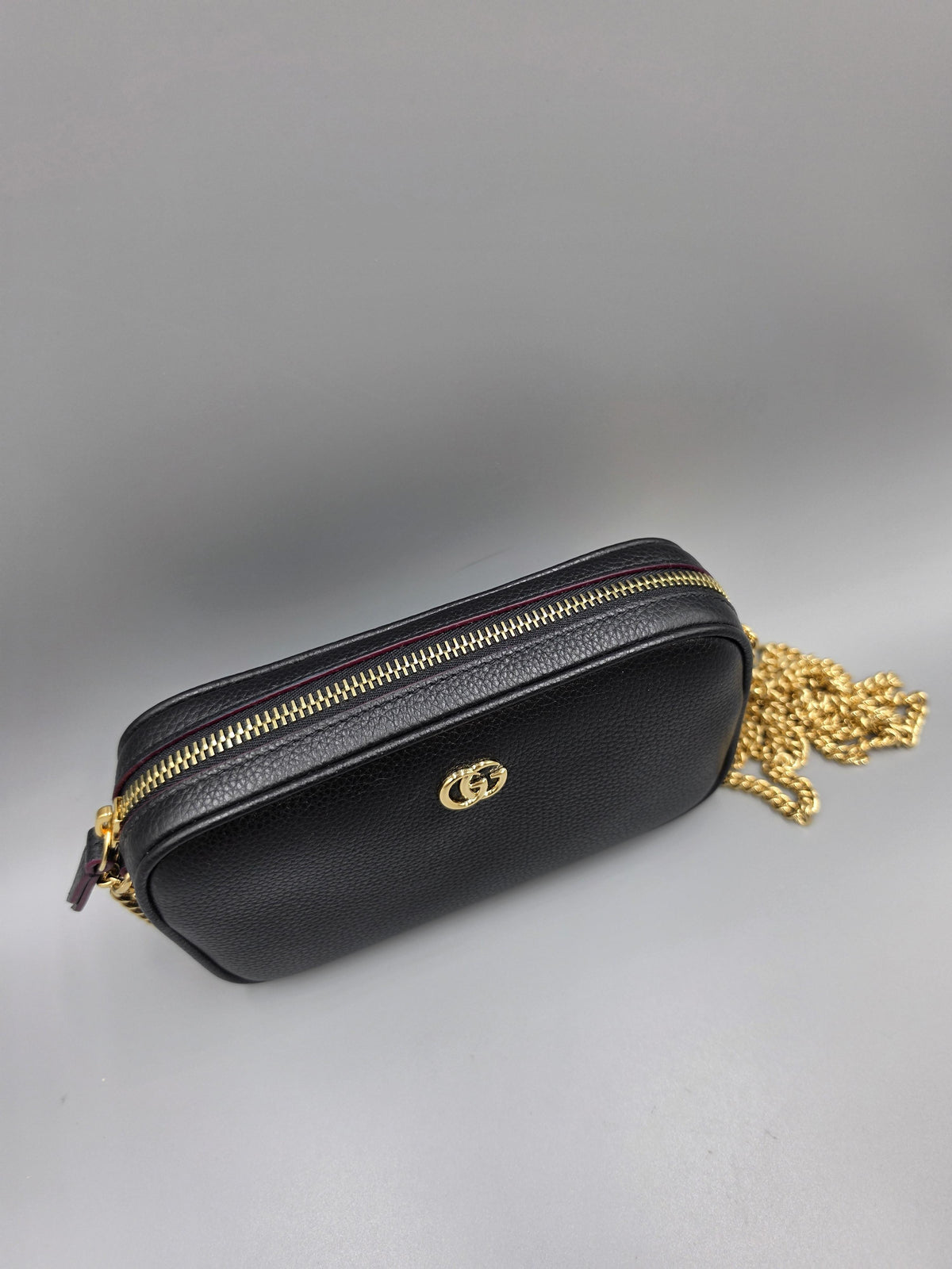 GUCCI GG Marmont Black Leather Mini Shoulder Bag 772759