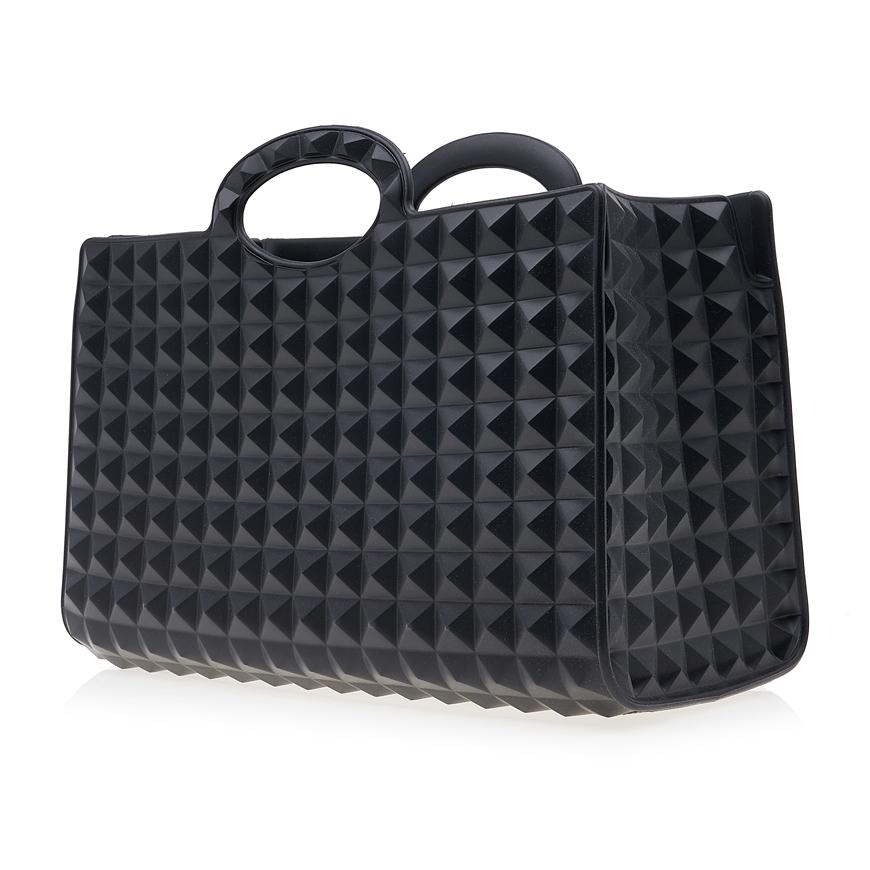 VALENTINO Garavani Unisex Le Troisième Studded Tote Bag Black Leather