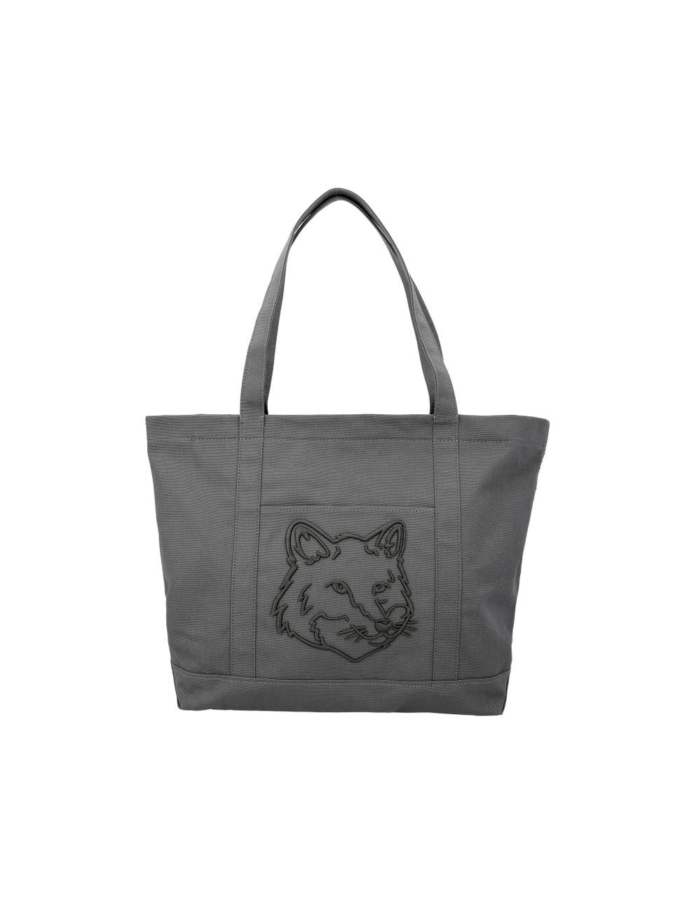 Maison Kitsune Canvas Unisex Tote Bag White
