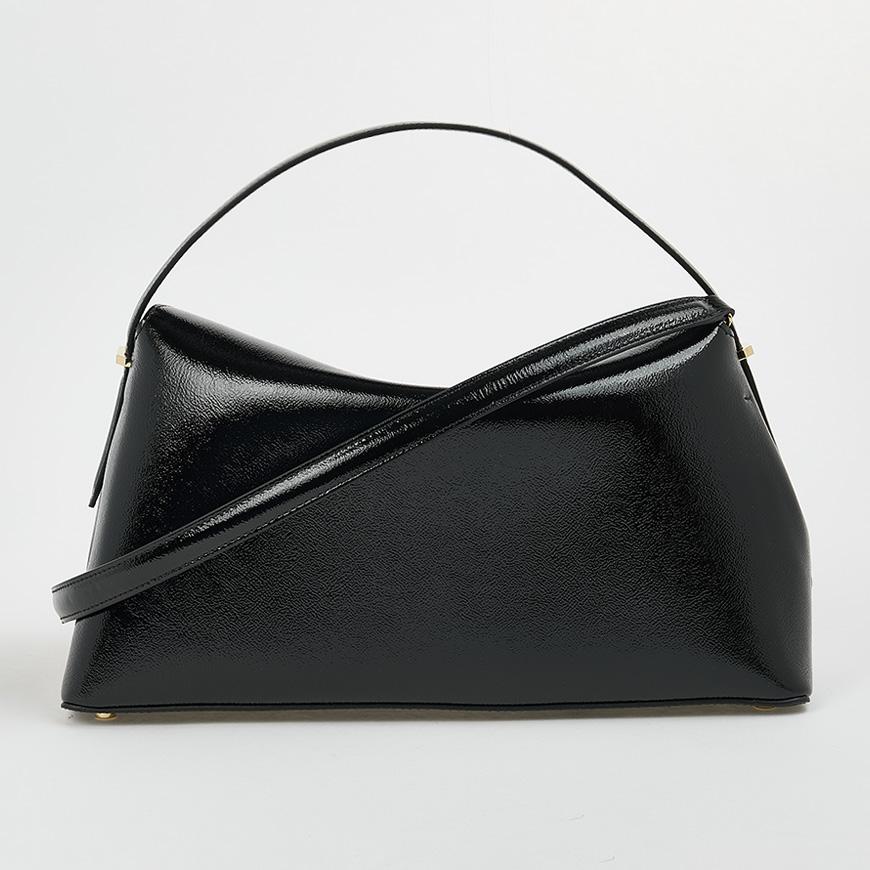 Toteme T-Lock Top Handle Shoulder Bag Black Leather Women’s 254 WAL961 LE0164