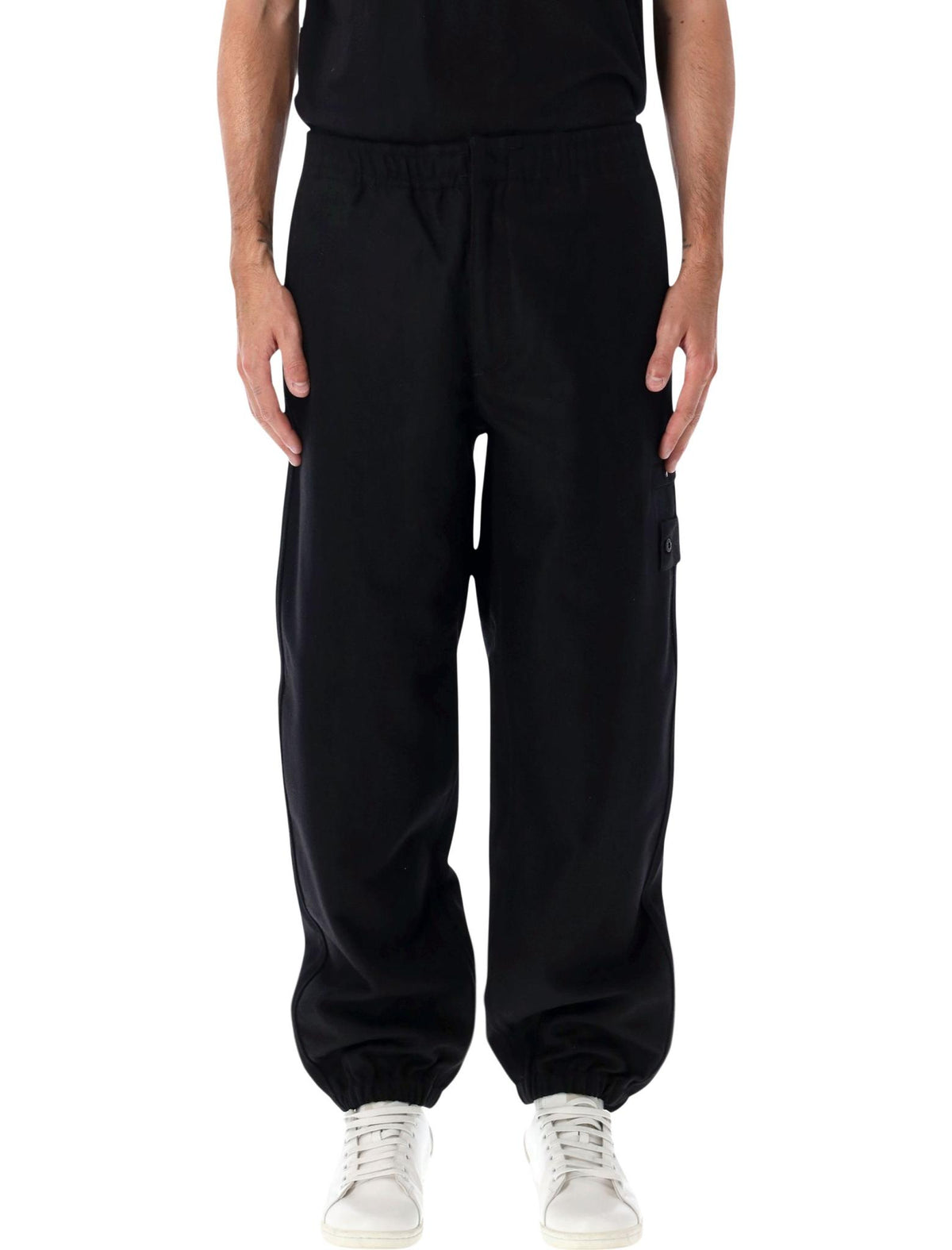 STONE ISLAND Black Wool Blend Suit Trousers for Men