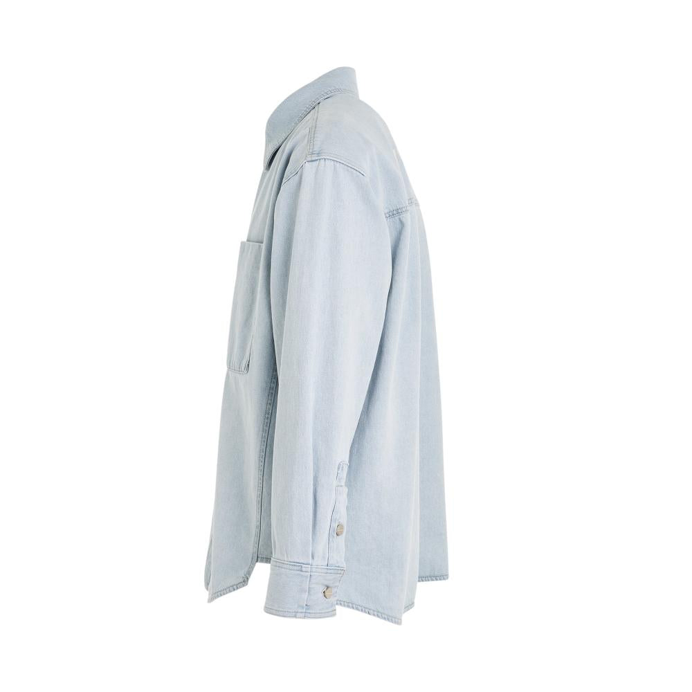 WOOYOUNGMI Light Blue Back Logo Denim Long Sleeve Shirt
