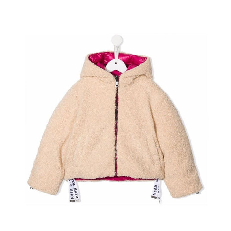 MSGM Reversible Logo Hooded Down Jacket for Women