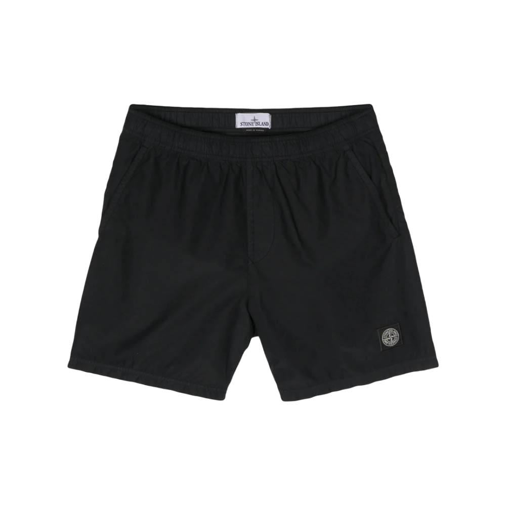 STONE ISLAND Men’s Black Cotton Drawstring Cargo Shorts