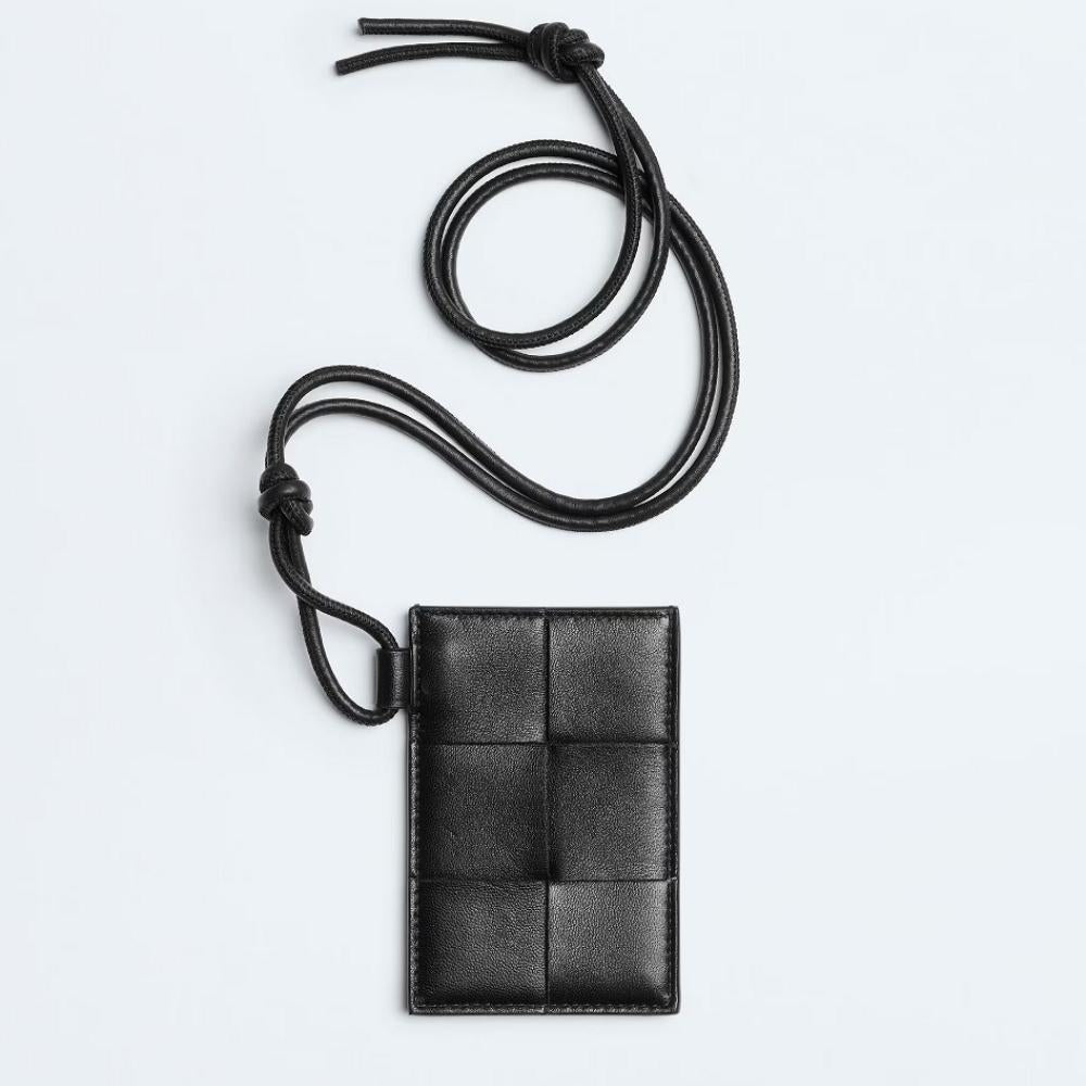 Bottega Veneta Cassette Badge Holder Black Keyring Accessory
