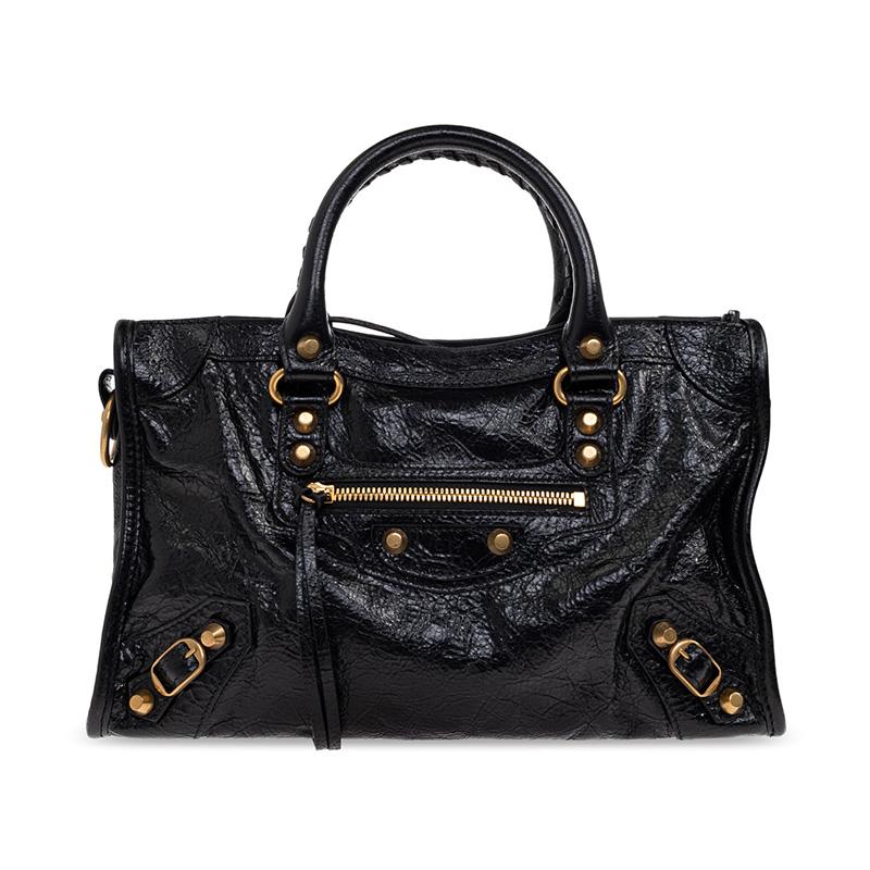 BALENCIAGA Le Cagole City Small Tote Bag Black Leather