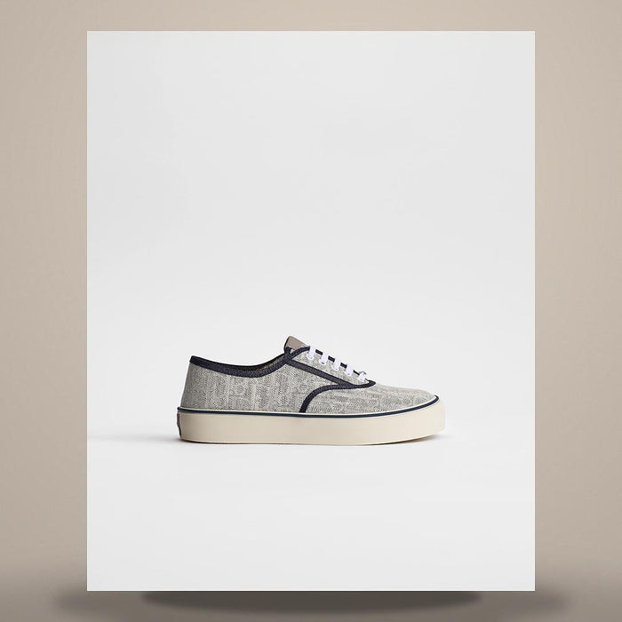 DIOR Gray Dior Oblique Denim Canvas Low-Top Sneakers