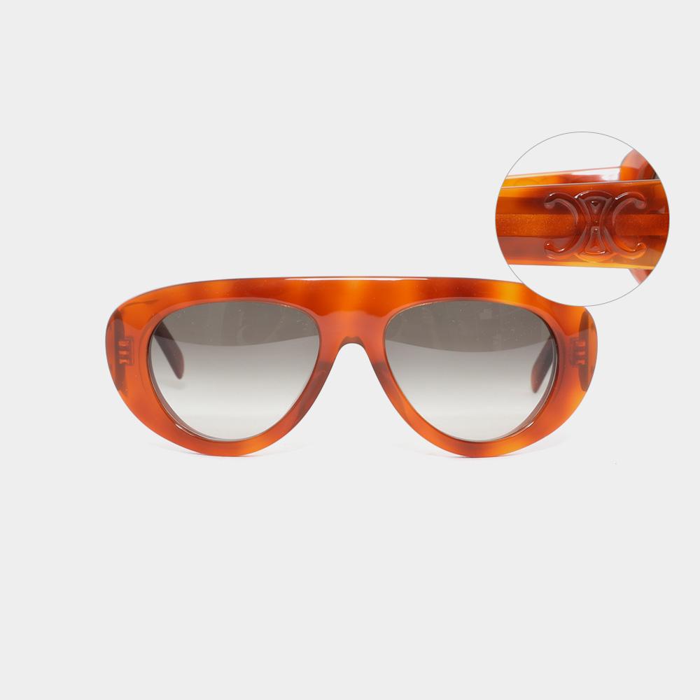 CELINE Triomphe Acetate Framed Havana Women’s Sunglasses 4S340CPLF 19FH